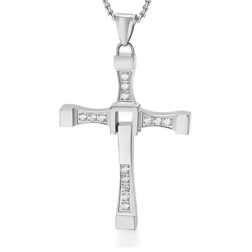 Collar cruz de acero inoxidable